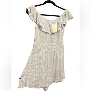 Kiwi and Punch Miami Lavender Off-Shoulder Romper Sz L